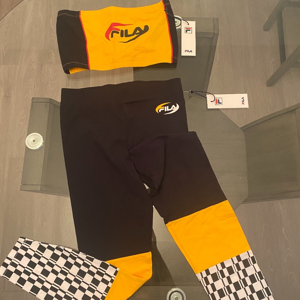 Fila spandex crop top outfit